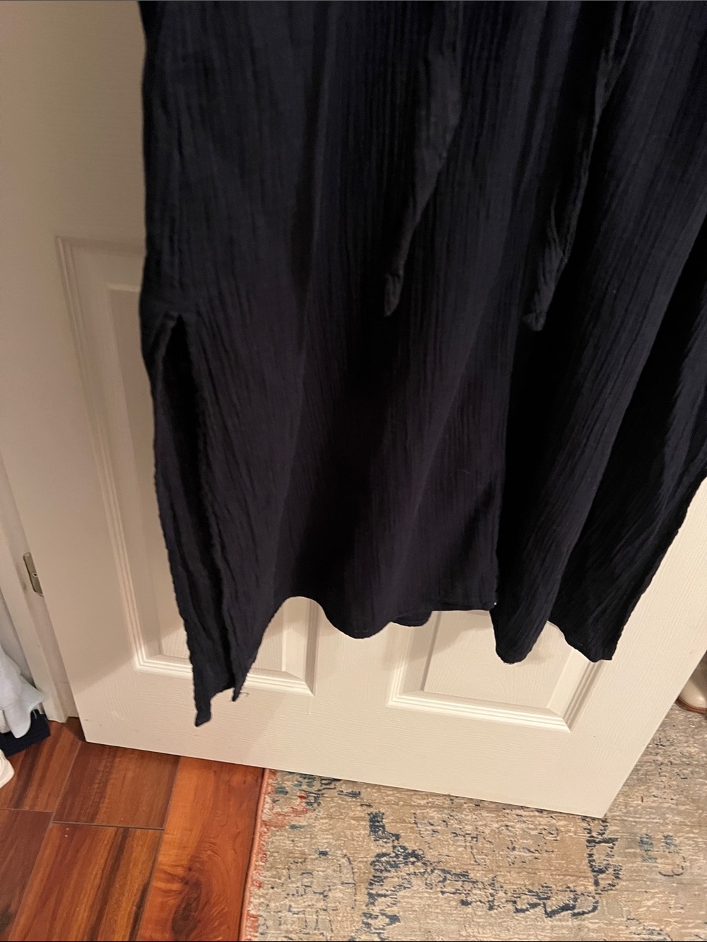 LOFT Navy Blue Maxi Dress with Waist Tie - Picture 4 of 4